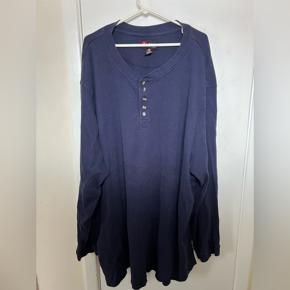 Men's Zone 6XL Navy Blue Henley Shirt